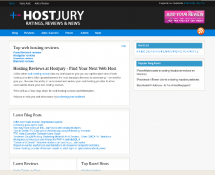 screenshot of HostJury website homepage.Website is managed by DifFused Online. Click to open link and view page.