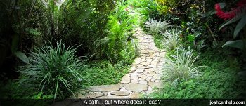 A picture of a path but where it leads is unknown