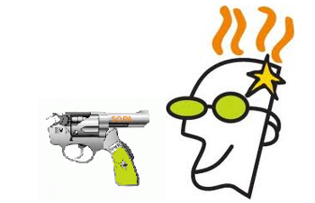 GoDaddy logo uses a gun with the barrel pointing backwards. Will the ploy backfire?