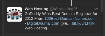 godaddy tweet for registrar of the year