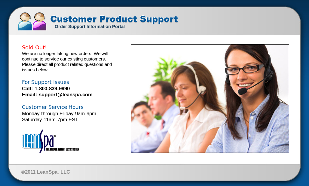 screen shot of leanspa homepage