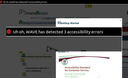 Ontario Government Accesability page errors at 2012-02-01