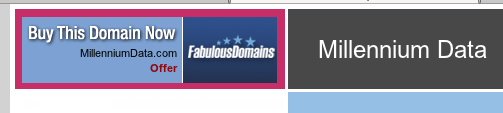 screenshot showing Millennium Data domain for sale