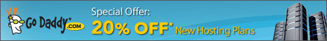 Special Offer! 20% off New 12+mo Hosting plans from Go Daddy!