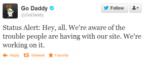 GoDaddy tweets about outage
